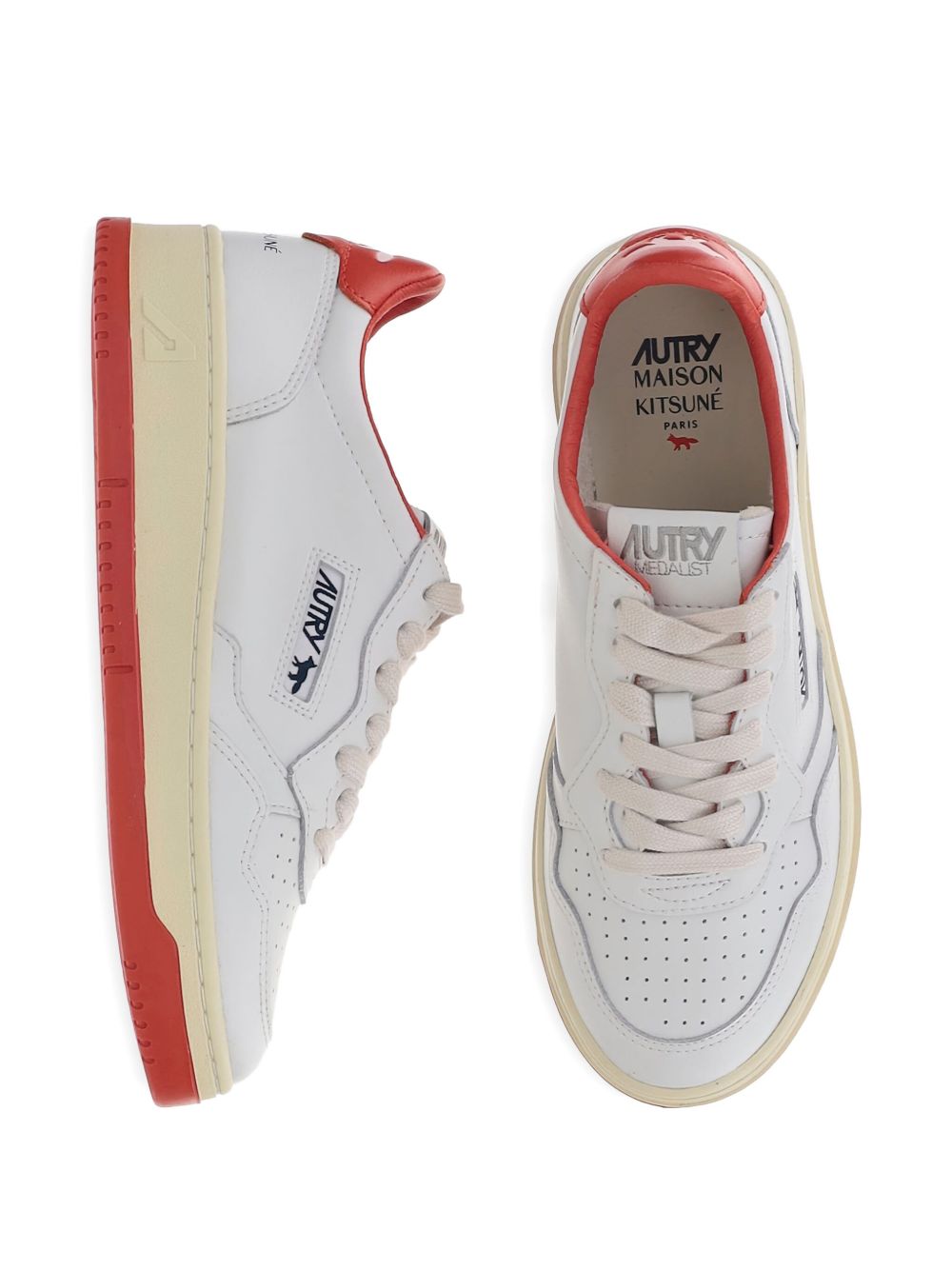 AUTRY X MAISON KITSUNE Medialist Low Sneakers Red