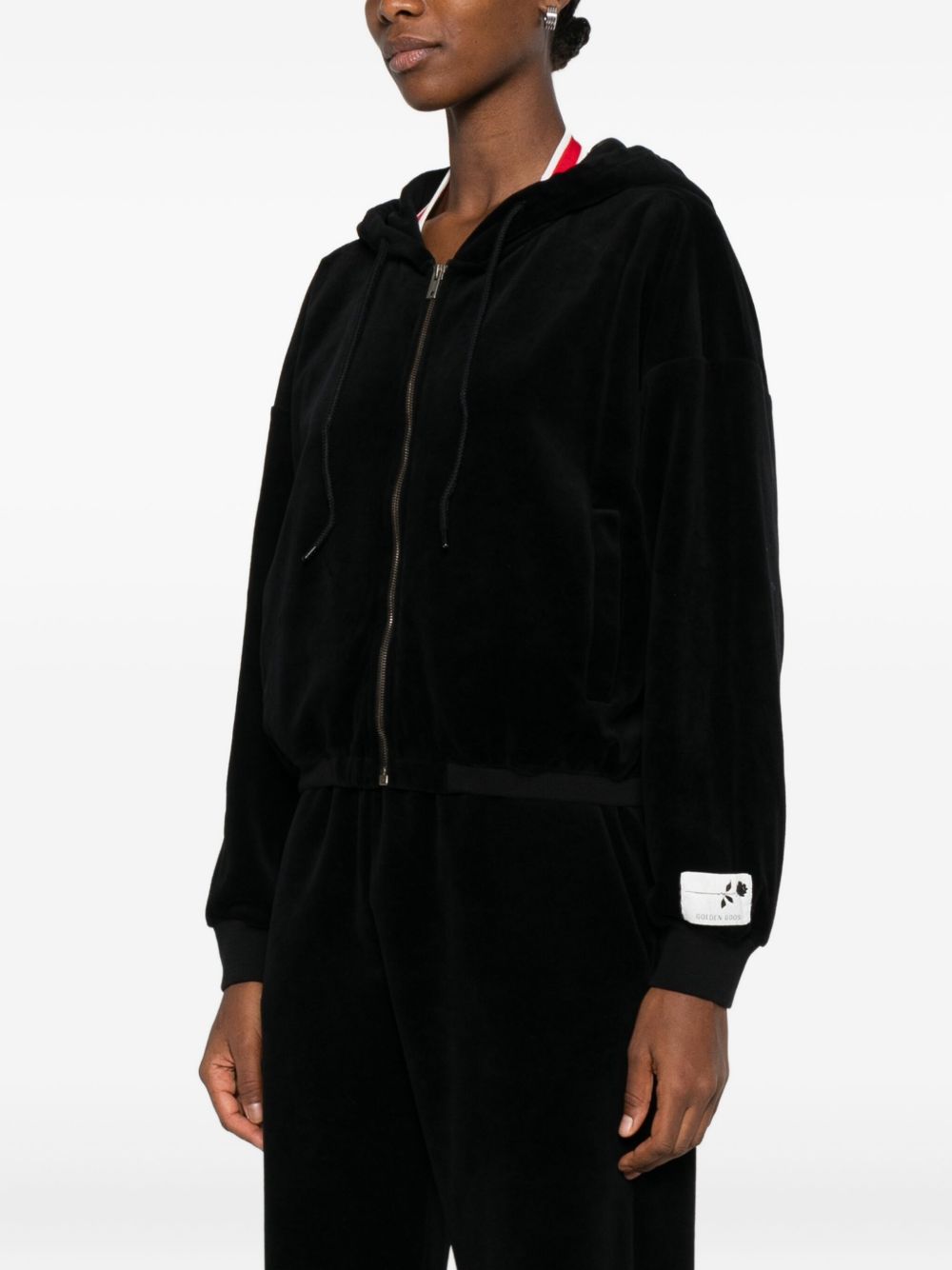 Golden Goose Cotton Cropped Hoodie Black