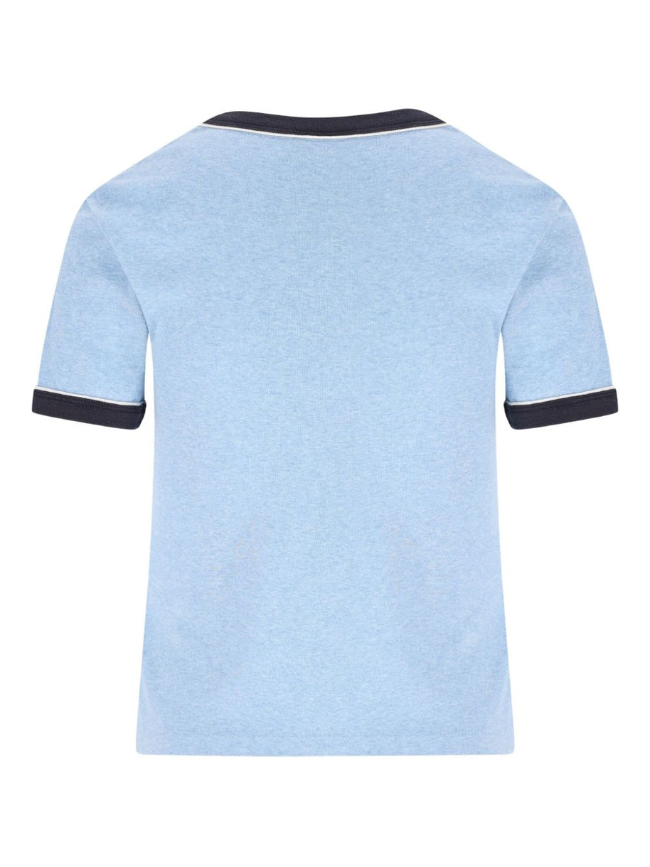 Chloé Chloè Rose Logo Cotton T-shirt - Blue