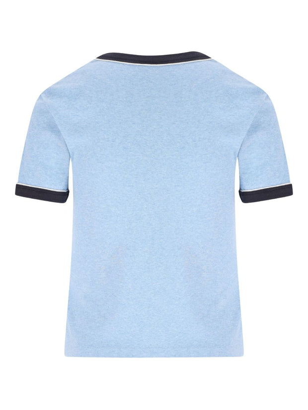 Chloé Chloè Rose Logo Cotton T-shirt - Blue