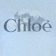 Chloé Chloè Rose Logo Cotton T-shirt - Blue