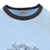 Chloé Chloè Rose Logo Cotton T-shirt - Blue