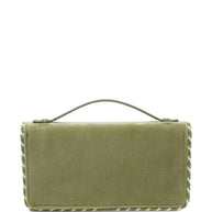 Valentino Garavani VLogo Signature Velvet Wallet On Chain Green