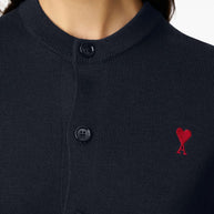 Ami Paris Ami De Coeur Wool Cardigan Blue