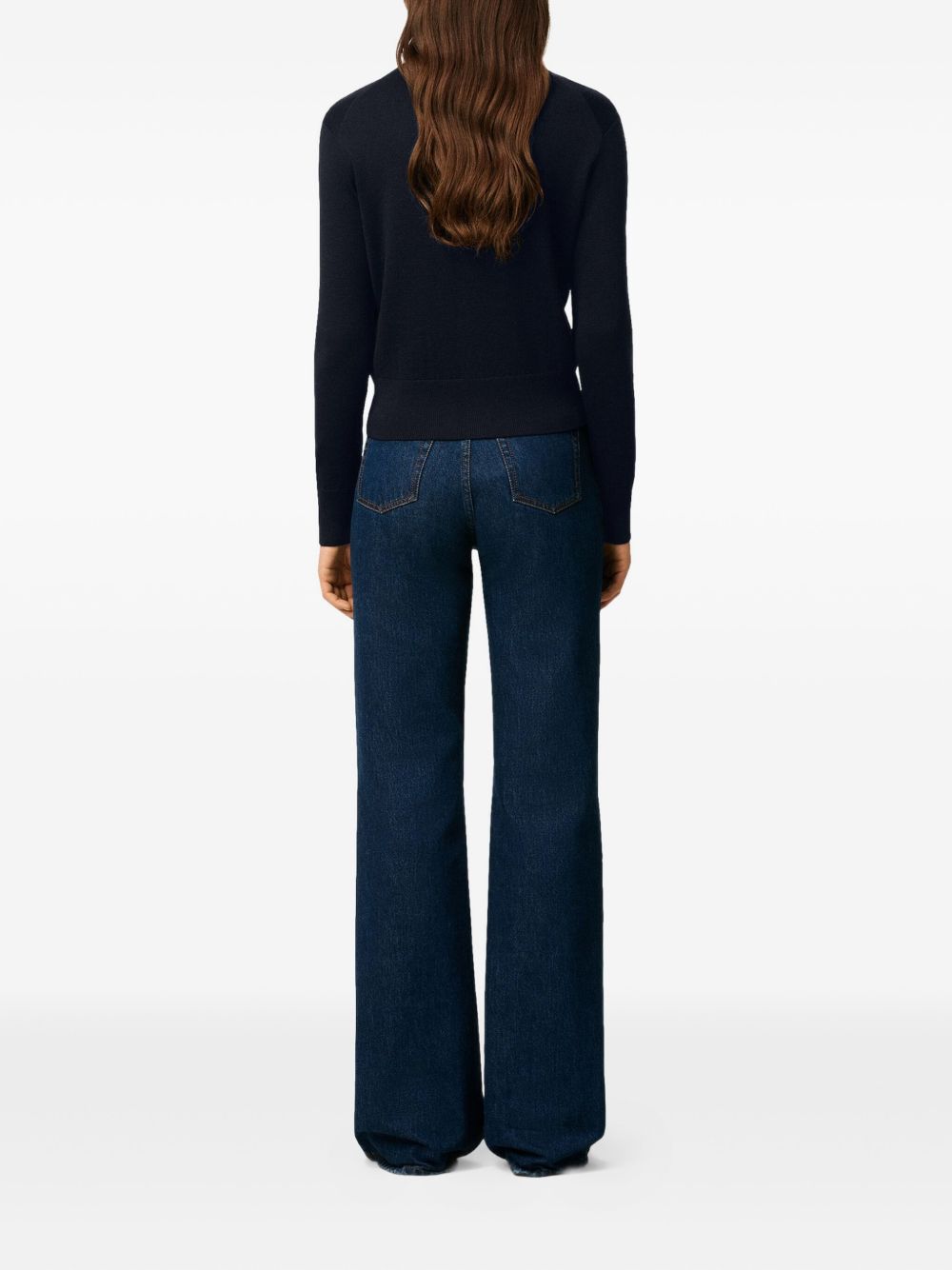 Ami Paris Ami De Coeur Wool Cardigan Blue