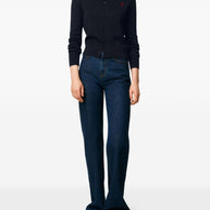 Ami Paris Ami De Coeur Wool Cardigan Blue