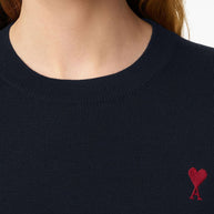 Ami Paris Ami De Coeur Wool Crewneck Sweater Blue