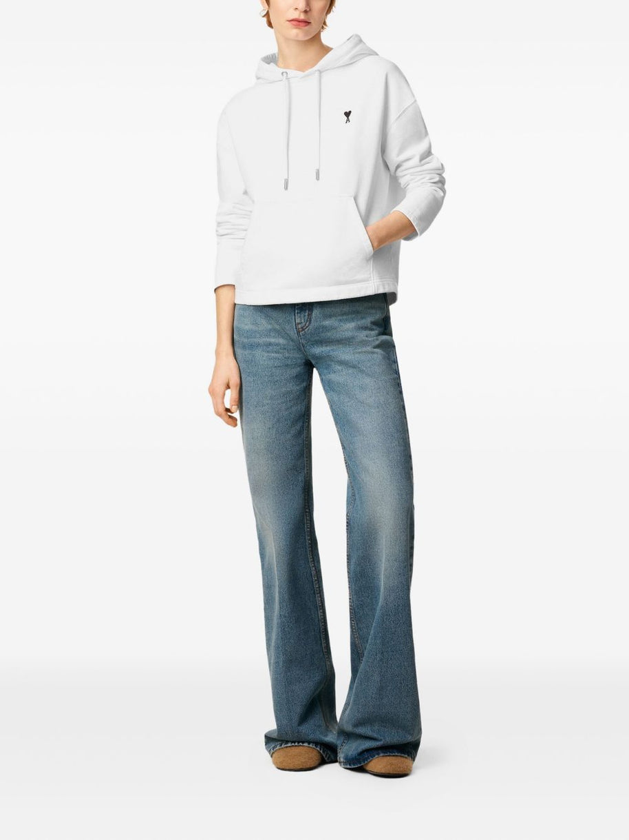 Ami Paris Ami De Coeur Cotton Hoodie White
