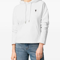 Ami Paris Ami De Coeur Cotton Hoodie White