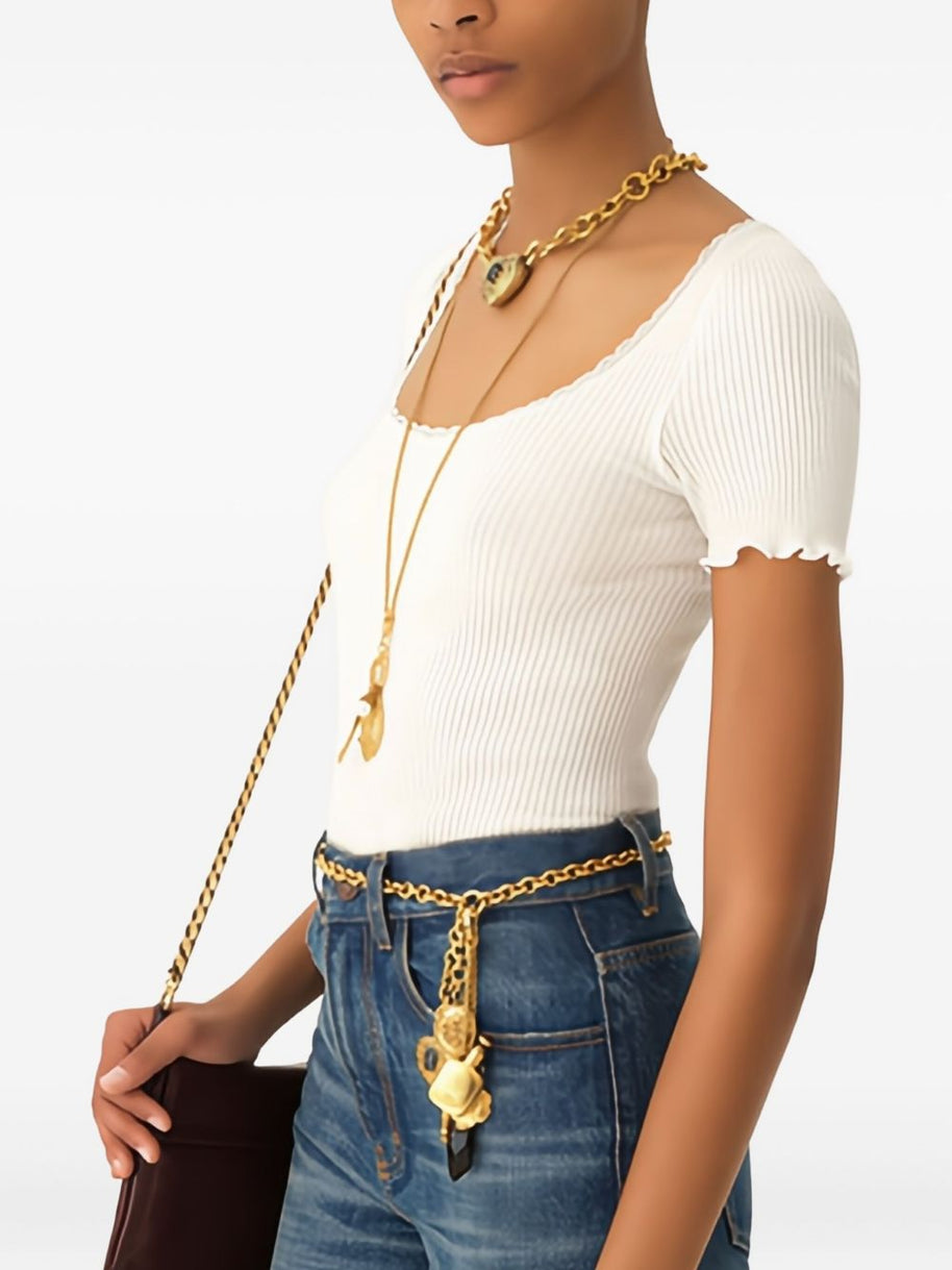 Chloé Chloè Scoop Neck Top - White