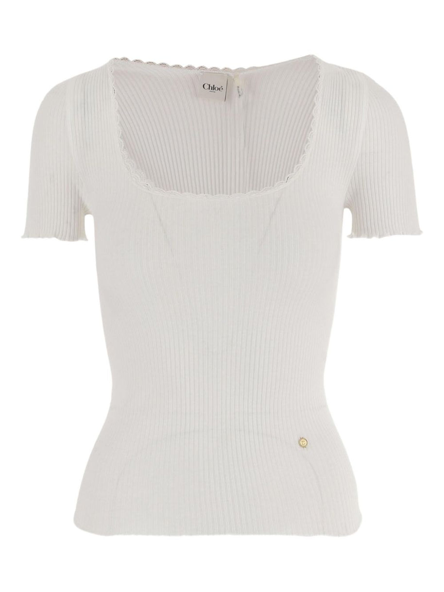 Chloé Chloè Scoop Neck Top - White