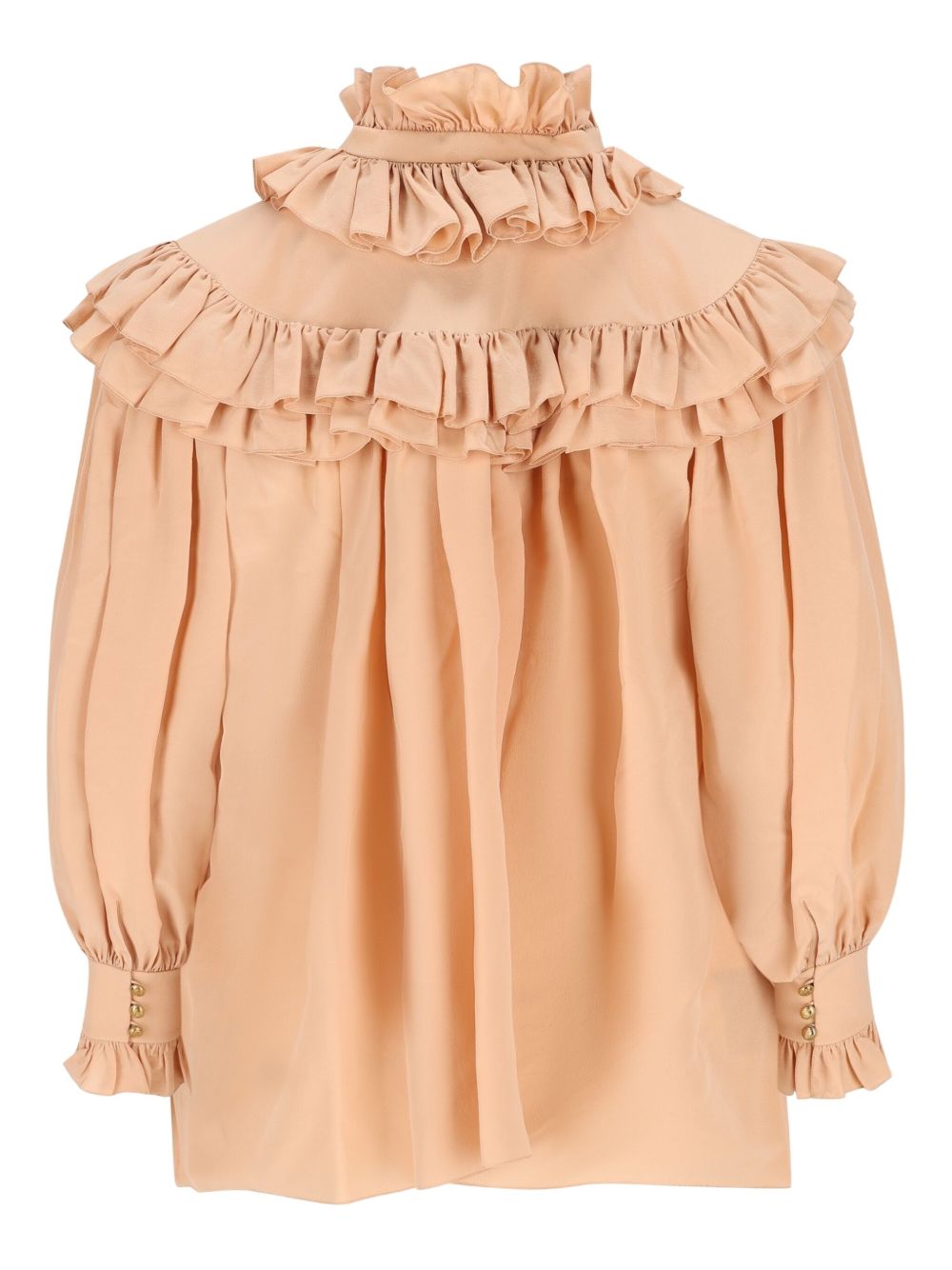 Chloé Rouched Silk Blouse Powder