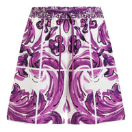 Dolce & Gabbana Maiolica Print Shorts Purple
