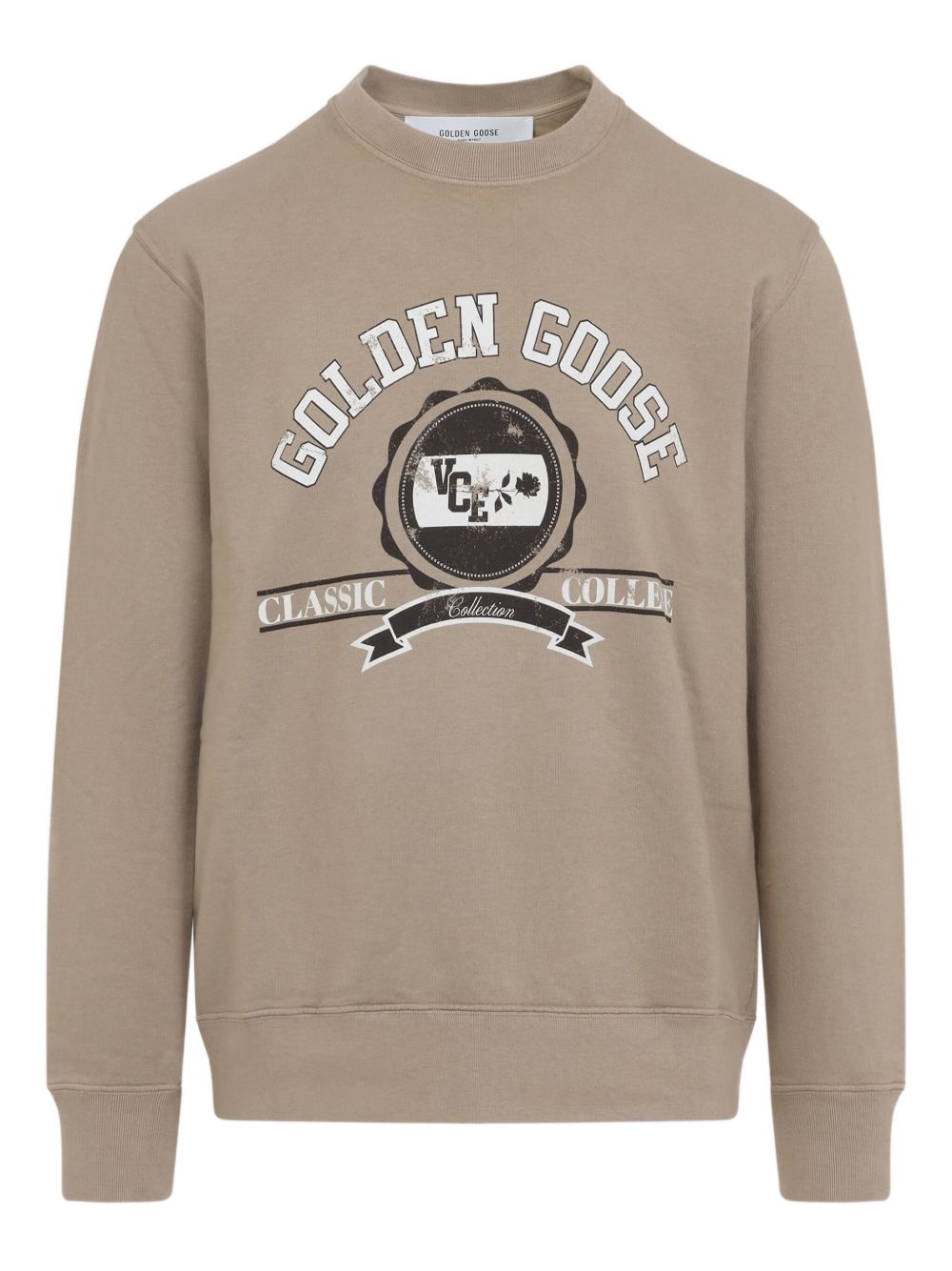 Golden Goose Logo Cotton Sweatshirt - Beige