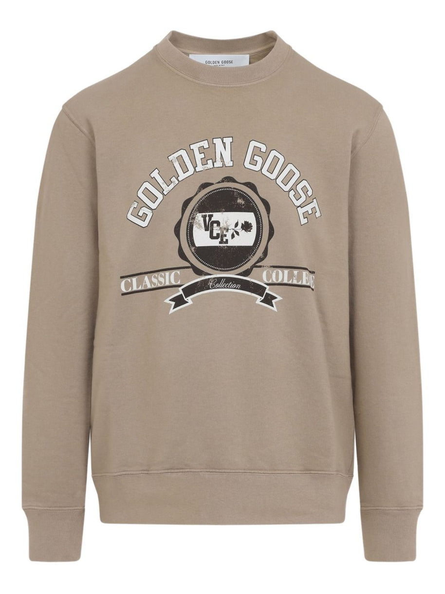 Golden Goose Logo Cotton Sweatshirt - Beige
