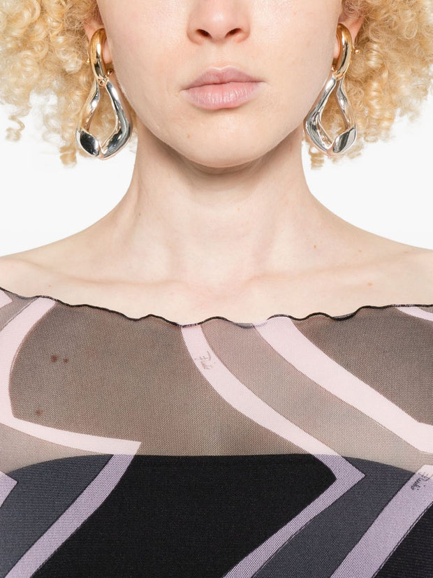 Pucci Printed Maxi Dress Black