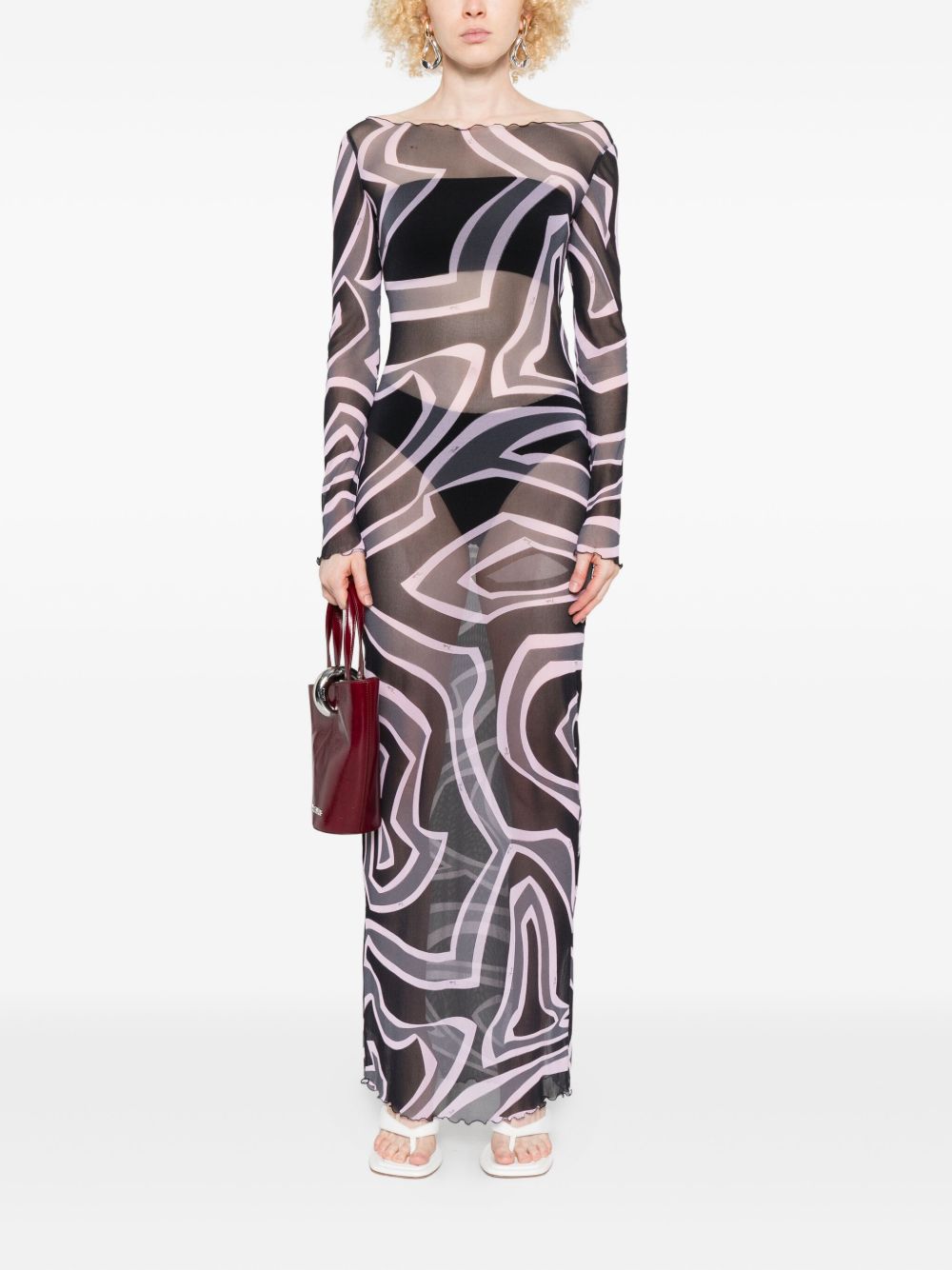 Pucci Printed Maxi Dress Black
