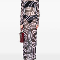Pucci Printed Maxi Dress Black