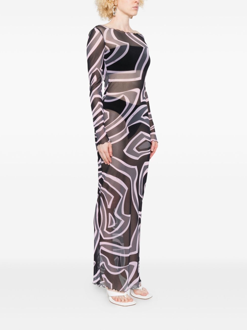 Pucci Printed Maxi Dress Black