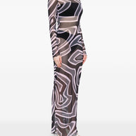 Pucci Printed Maxi Dress Black