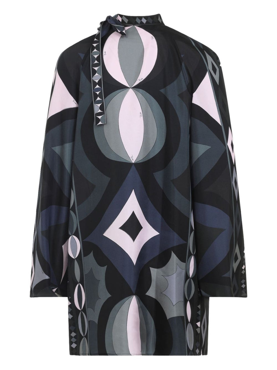 Pucci Printed Silk Maxi Dress Black