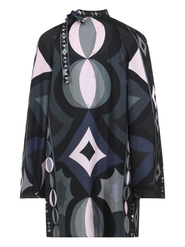 Pucci Printed Silk Maxi Dress Black