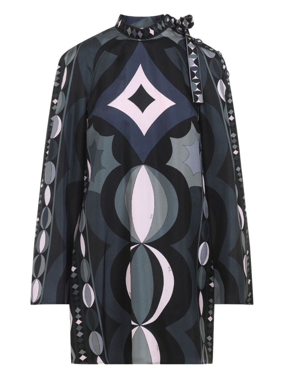 Pucci Printed Silk Maxi Dress Black