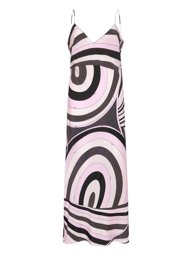 Pucci Printed Silk Long Dress Pink