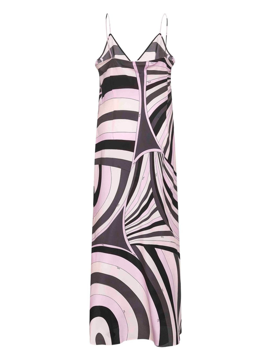 Pucci Printed Silk Long Dress Pink