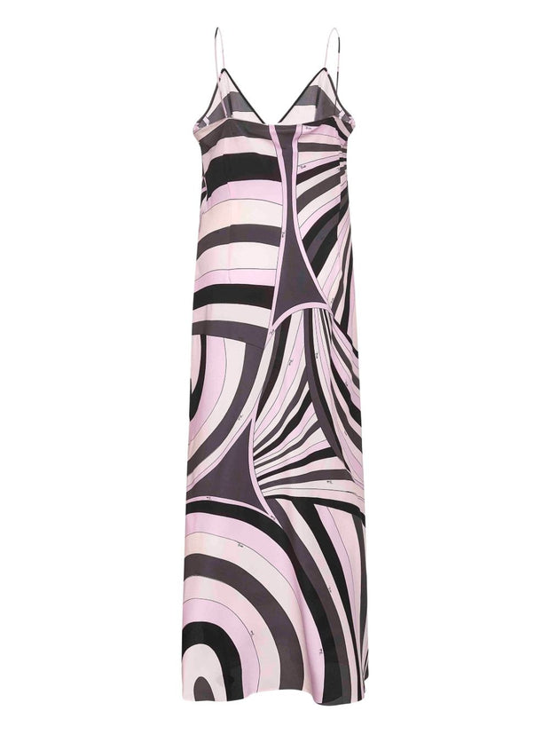 Pucci Printed Silk Long Dress Pink