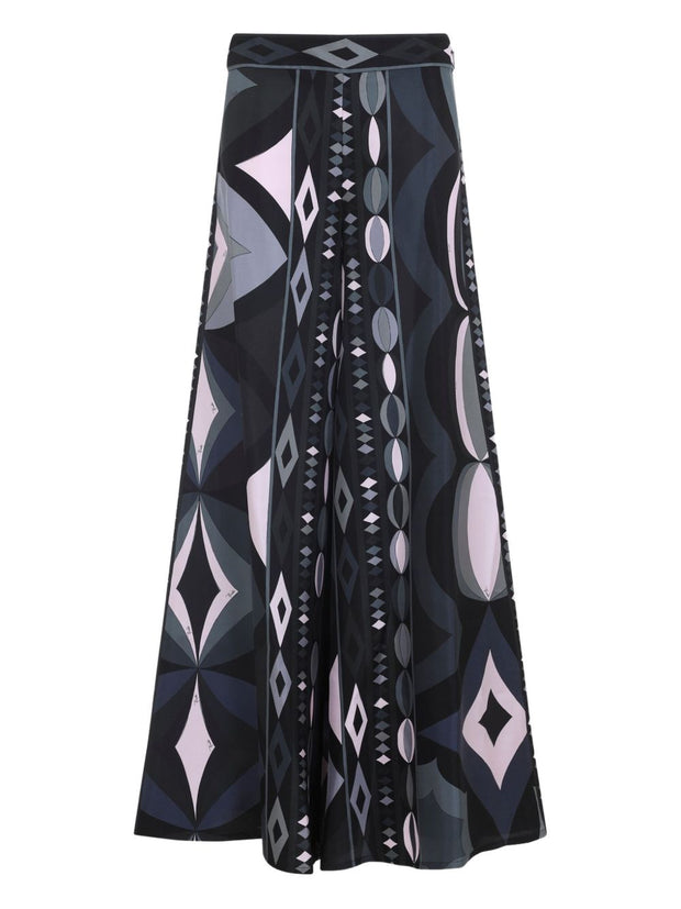 Pucci Printed Silk Trousers Black