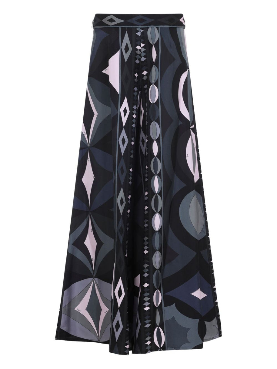 Pucci Printed Silk Trousers Black