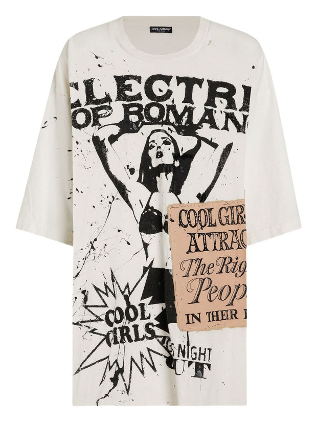 Dolce & Gabbana Printed Cotton T-shirt White