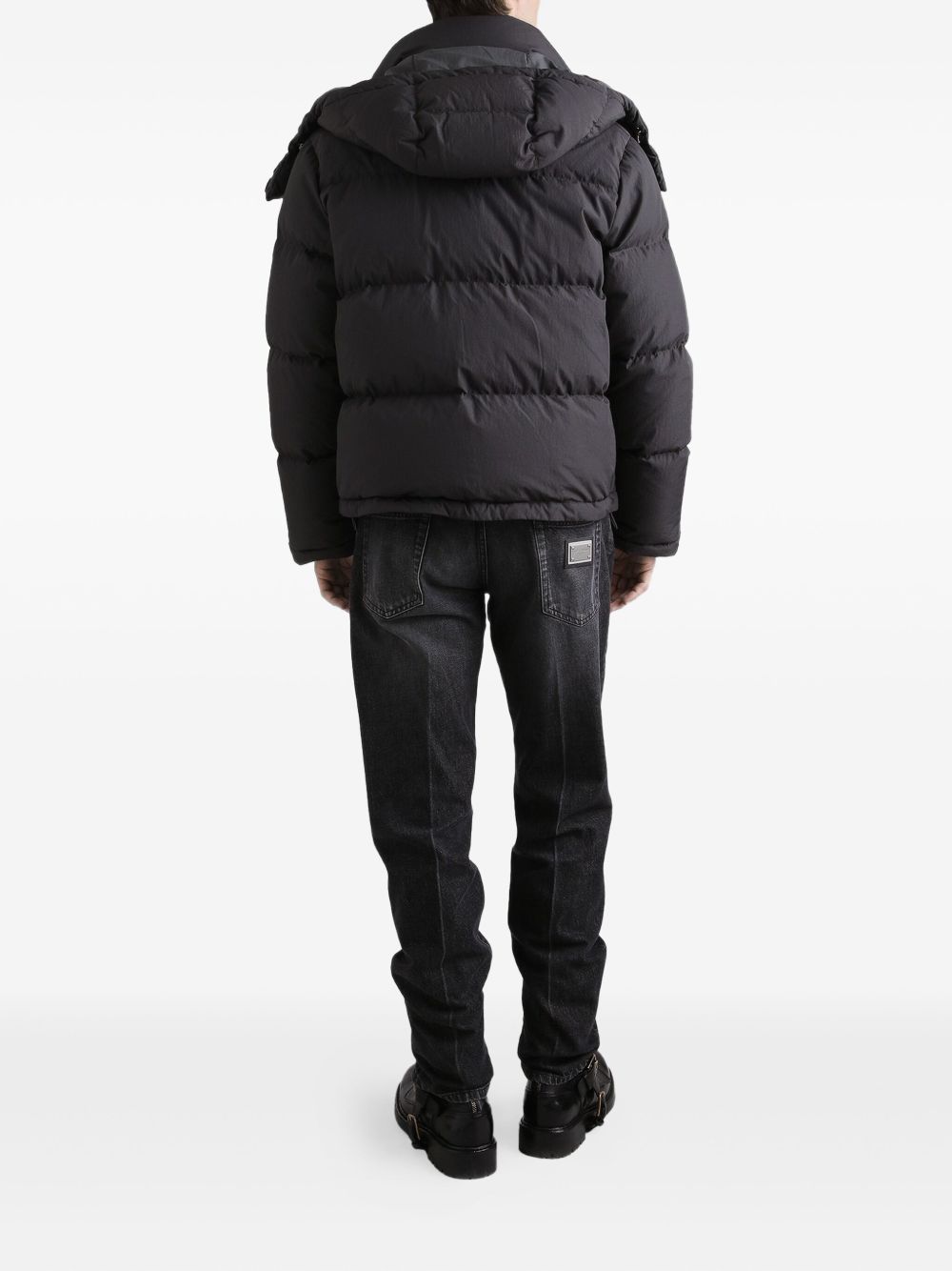 Dolce & Gabbana Nylon Short Down Jacket Grey