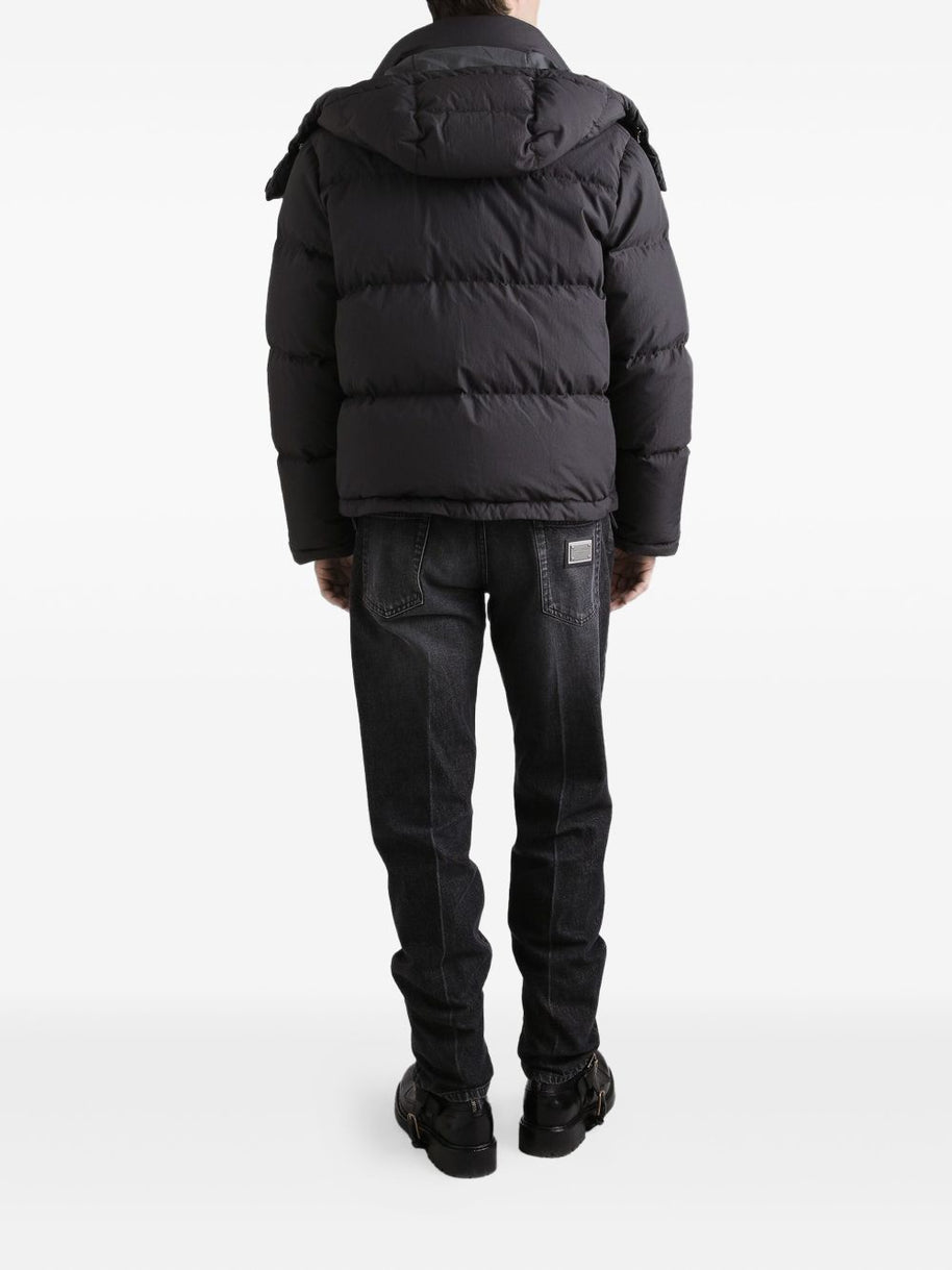 Dolce & Gabbana Nylon Short Down Jacket Grey