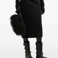 Dolce & Gabbana Wool Pencil Midi Skirt Black