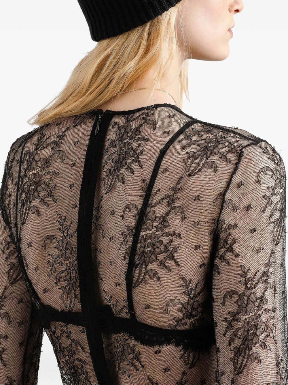 Dolce & Gabbana Embroidered Bodysuit Top Black