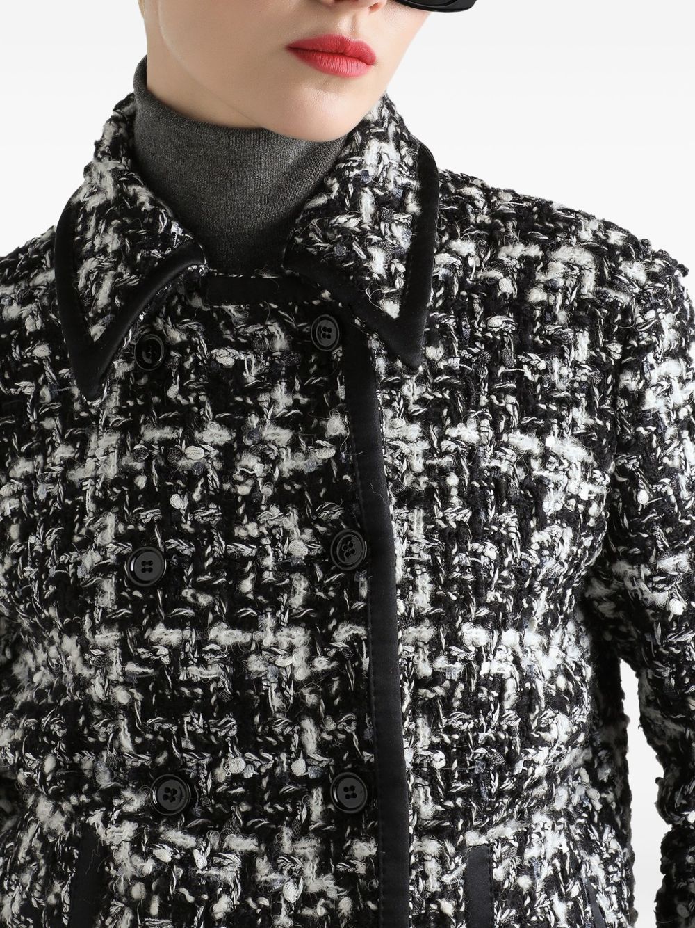 Dolce & Gabbana Double-breasted Jacket In Wool Blend Check