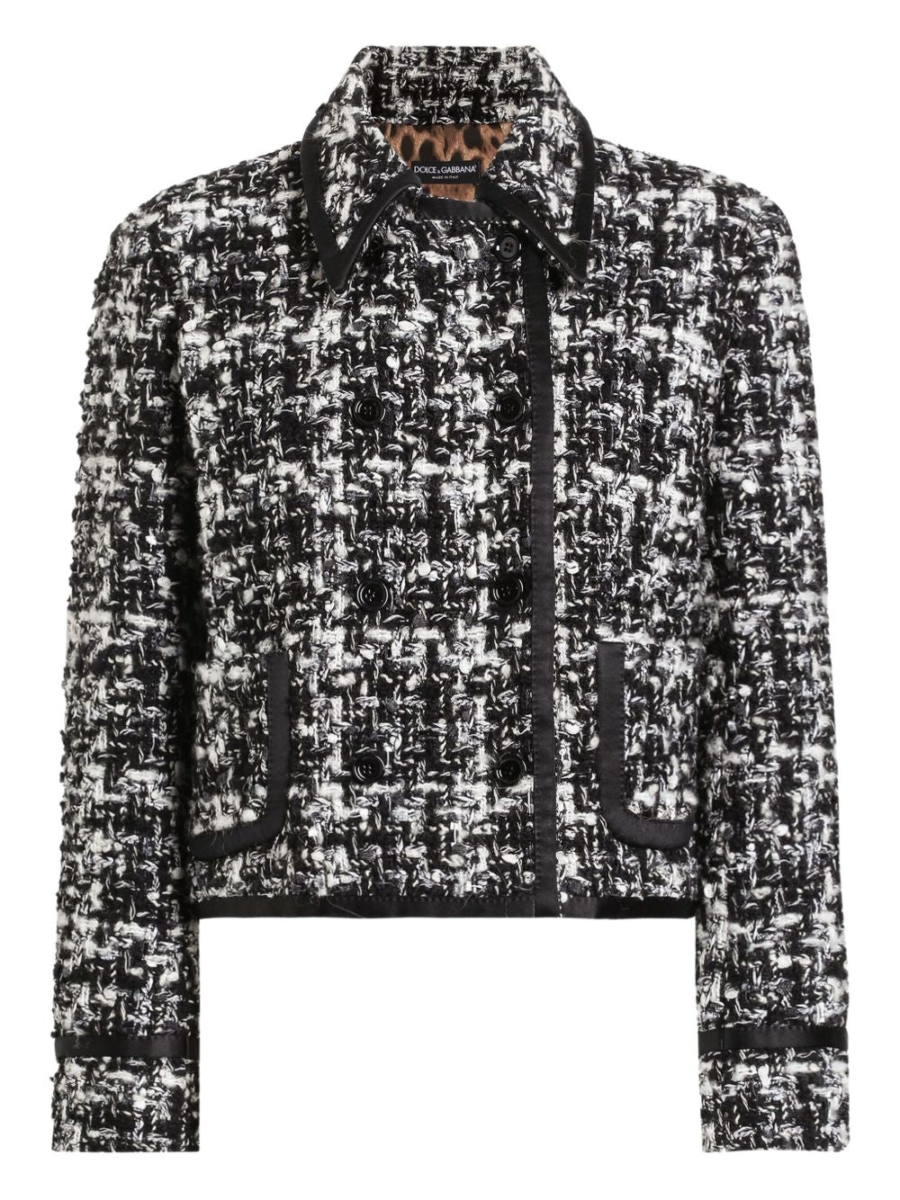 Dolce & Gabbana Wool Blend Tweed Jacket Grey