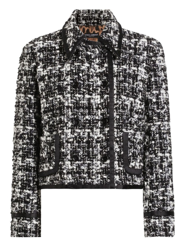 Dolce & Gabbana Wool Blend Tweed Jacket Grey