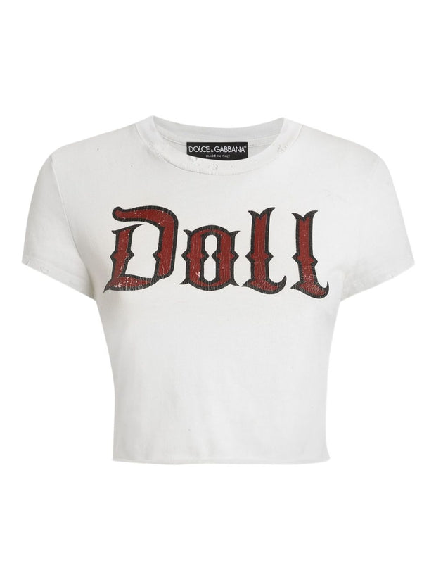 Dolce & Gabbana Printed Cotton T-shirt White