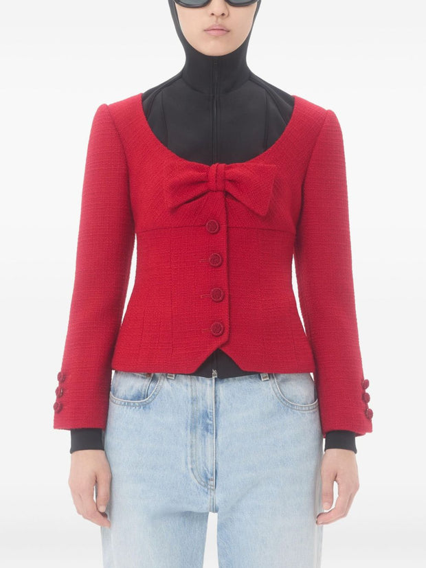 Valentino Wool Tweed Jacket Red