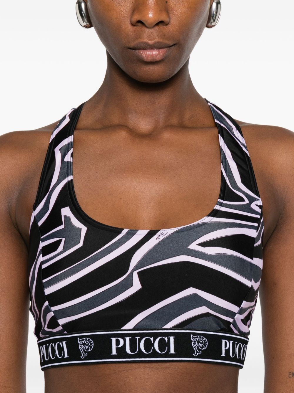 Pucci Printed Sports Bra - Black
