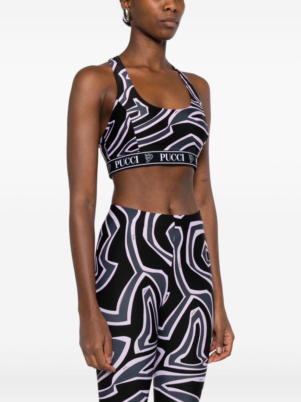 Pucci Printed Sports Bra - Black
