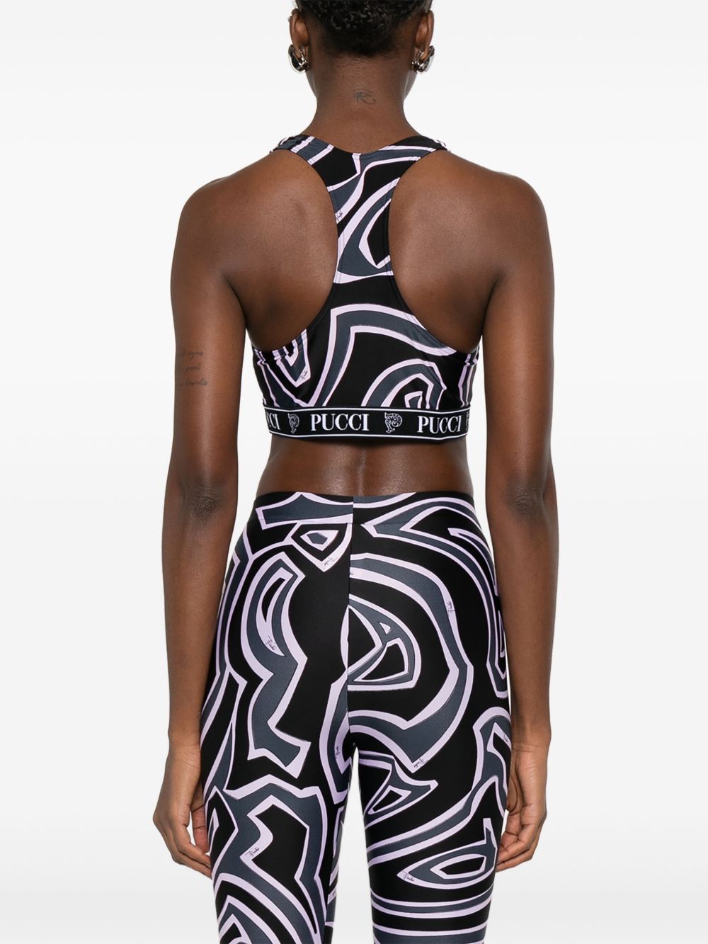 Pucci Printed Sports Bra - Black