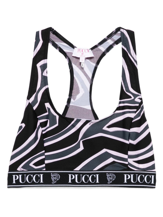 Pucci Printed Sports Bra - Black
