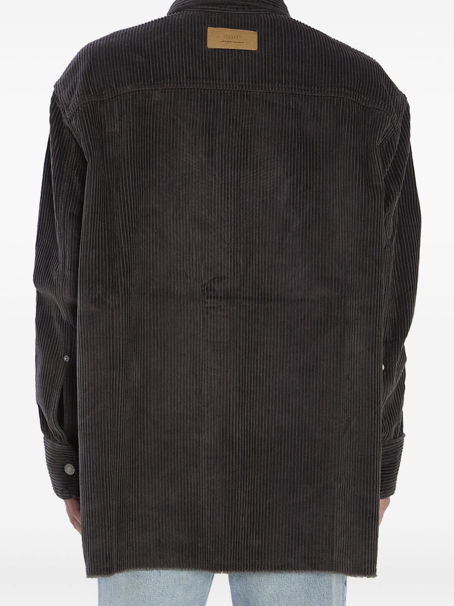 Ami Paris Cotton Corduroy Overshirt - Grey