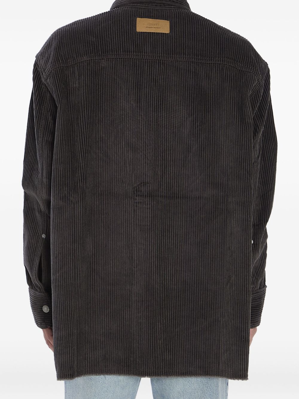 Ami Paris Cotton Corduroy Overshirt - Grey