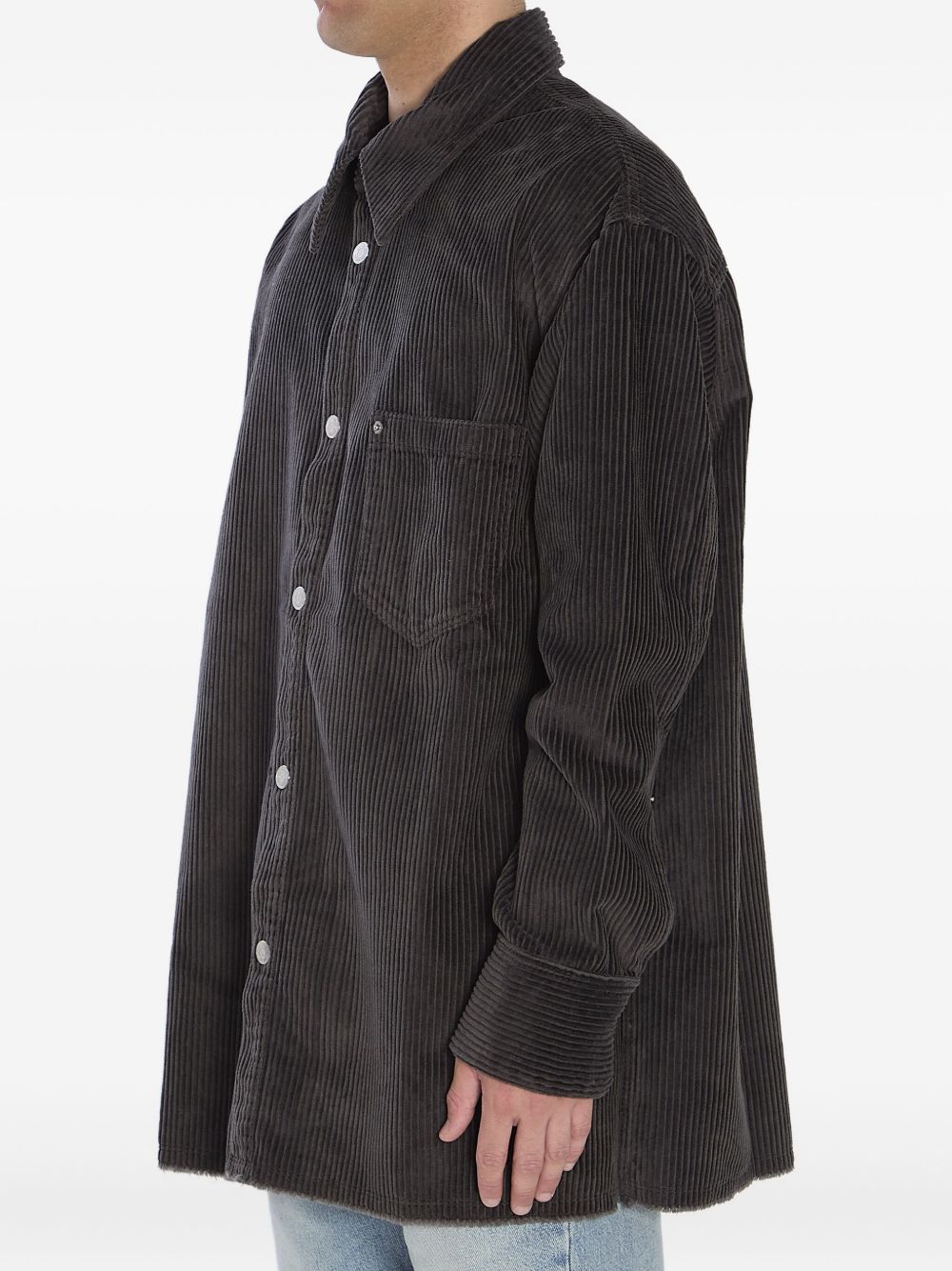 Ami Paris Cotton Corduroy Overshirt - Grey