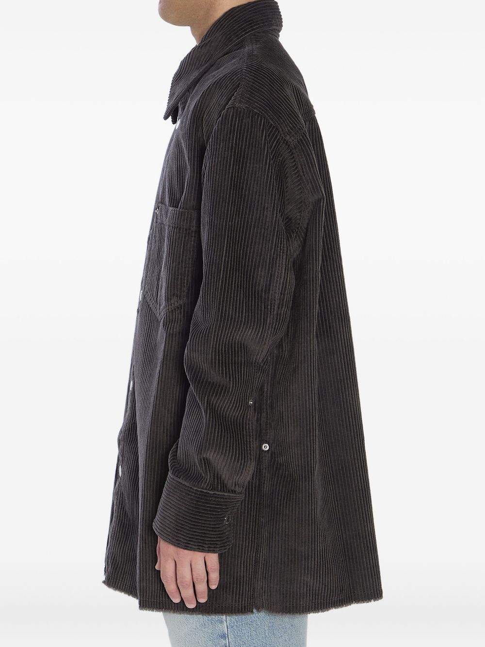 Ami Paris Cotton Corduroy Overshirt - Grey